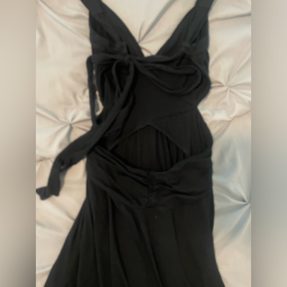 Moon Katz, black dress, open back, size small